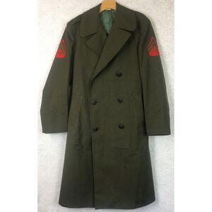 Vintage VI-Mil Pea Coat USA Navy Green 100% Wool Men's size 38R‎ USMC 60's